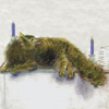 Greeting card featuring a painterly cat illustration titled 'Mr Bigglesworth', ideal for animal lovers