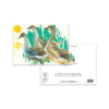 Golden Ducks Greeting Card – Sunlit Waterfowl Illustration - Image 3