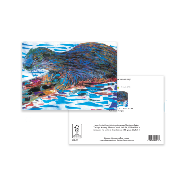 Otter Greeting Card – British River Wildlife – Blank Nature Card - Image 3