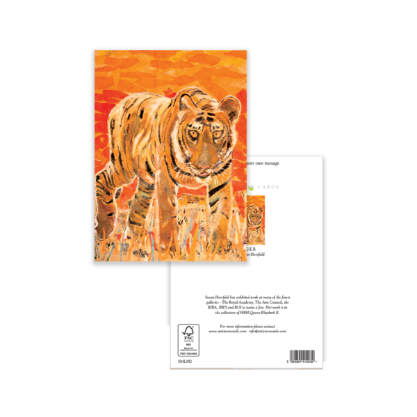Bold Tiger Collage Greeting Card – Striking Wildlife Art for Any Occasion - Image 3