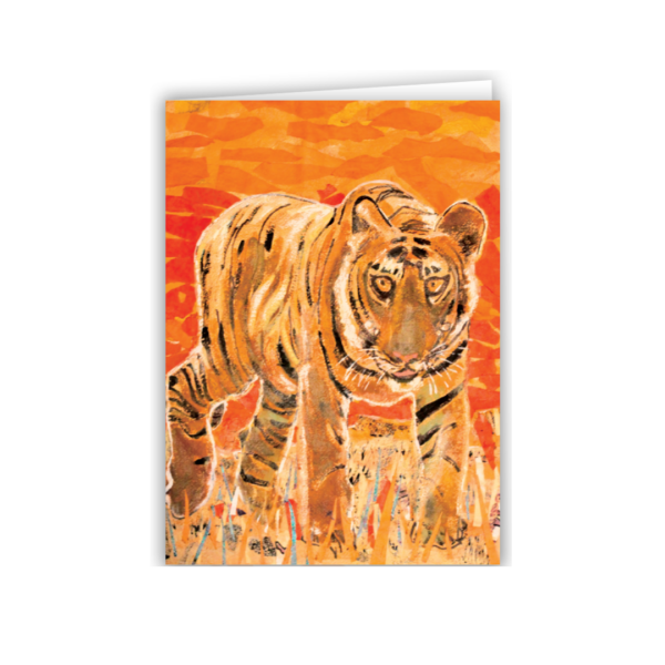 Bold Tiger Collage Greeting Card – Striking Wildlife Art for Any Occasion - Image 2