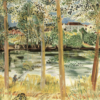 Lot River and Fisherman at Touzac