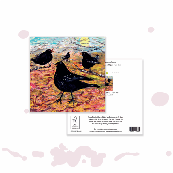 Joyful Four Calling Birds – Christmas Greeting Card - Image 3