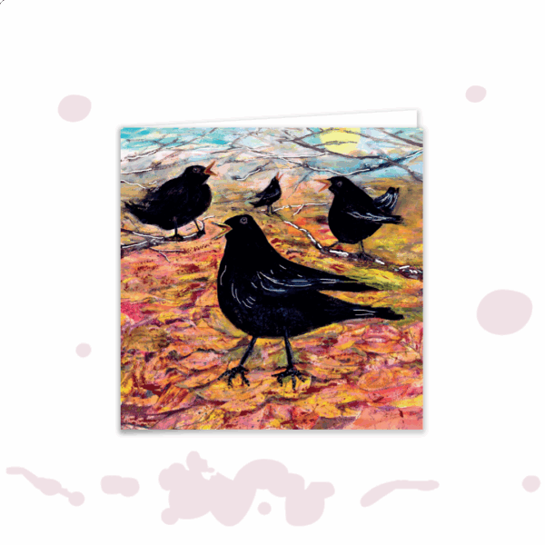 Joyful Four Calling Birds – Christmas Greeting Card - Image 2