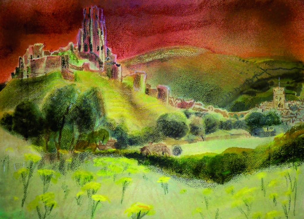 Artists on Cards Ltd corfecastle1zyv Corfe Castle  