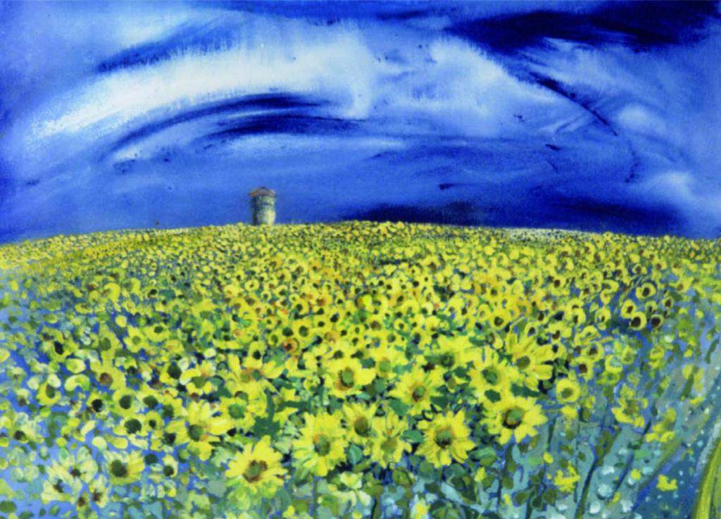 Artists on Cards Ltd dordognesunflowersZPVU Dordogne Sunflowers  