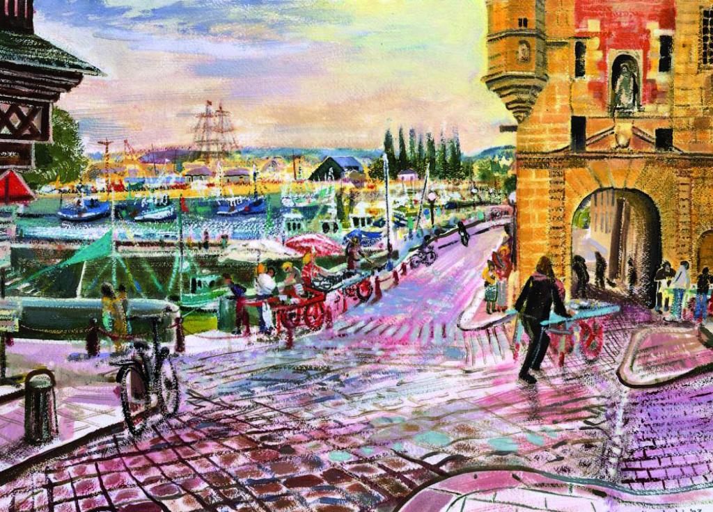 Artists on Cards Ltd earlymorningfishstallshonfleurSR9n Early Morning Fish Stalls, Honfleur  