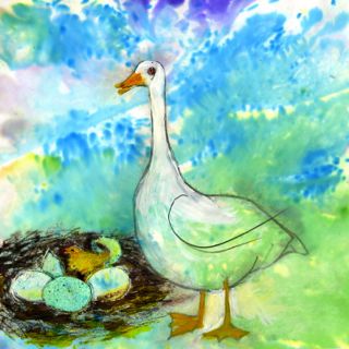 Artists on Cards Ltd easterchickyuli Goose and Gosling  