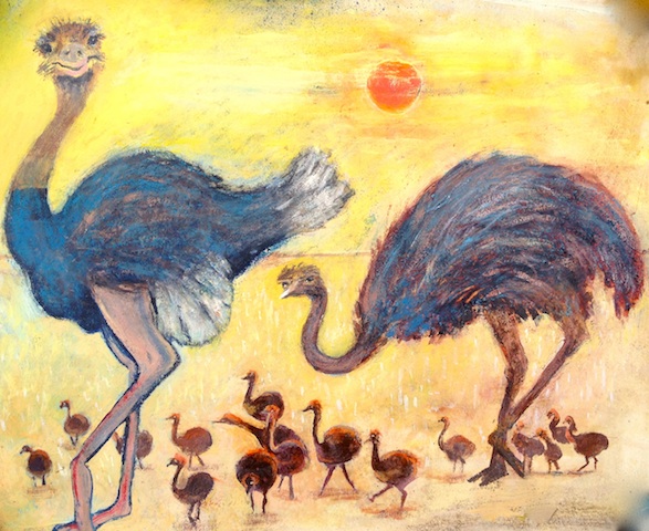 Artists on Cards Ltd emustroll1JRW Emu Stroll  