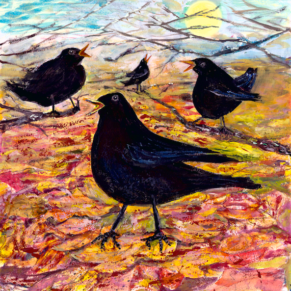 Artists on Cards Ltd fourcallingbirdsOHjQ Four Calling Birds  