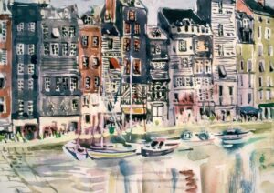 Artists on Cards Ltd honfleurharbourPXHs-300x212 Afternoon Light, Honfleur Harbour  