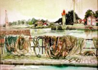 Nets and Honfleur Harbour