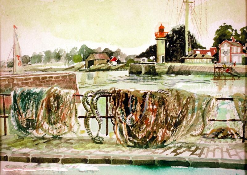 Artists on Cards Ltd netsandhonfleurharbourDh8E Nets and Honfleur Harbour  