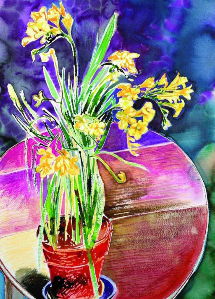 Artists on Cards Ltd pottedfreesias414 Potted Freesias  