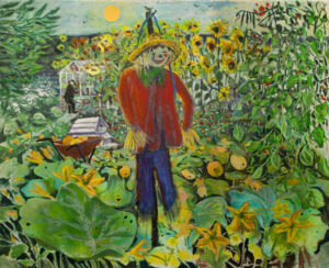 Artists on Cards Ltd scarecrowinvegetablegardenAc4q-300x244 Scarecrow in Vegetable Garden  