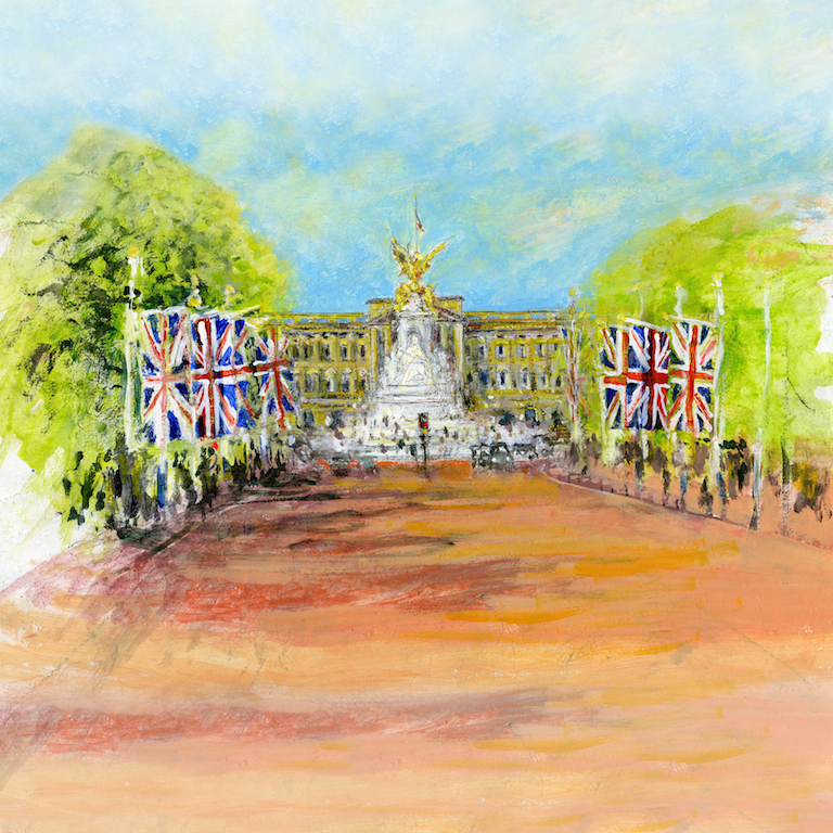 Artists on Cards Ltd themallbuckinghampalaceGdkt The Mall, Buckingham Palace  