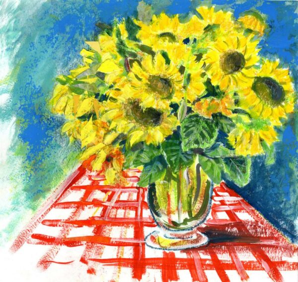 Vase of Sunflowers