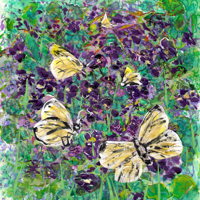 Artists on Cards Ltd violetsandbutterflies0sxp Violets and Butterflies  