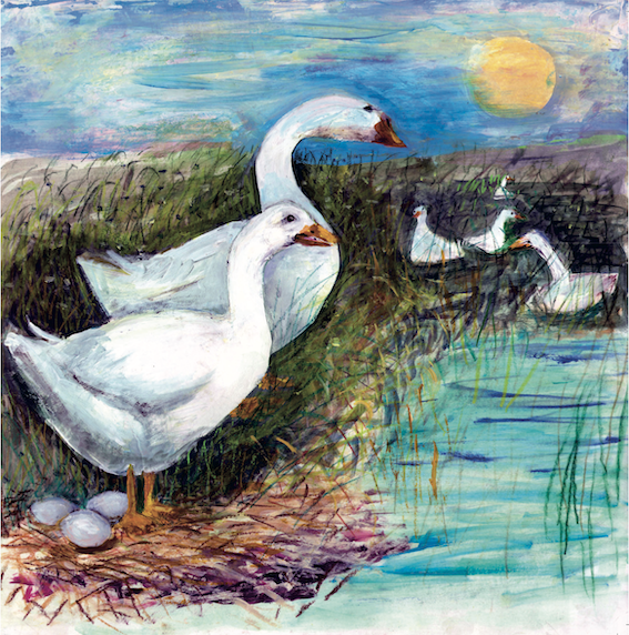 Artists on Cards Ltd Six-Geese-a-laying-SQL661 Six Geese-A-Laying  