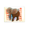 Elephant Greeting Card – African Wildlife Art with Sunset Pattern - Image 2