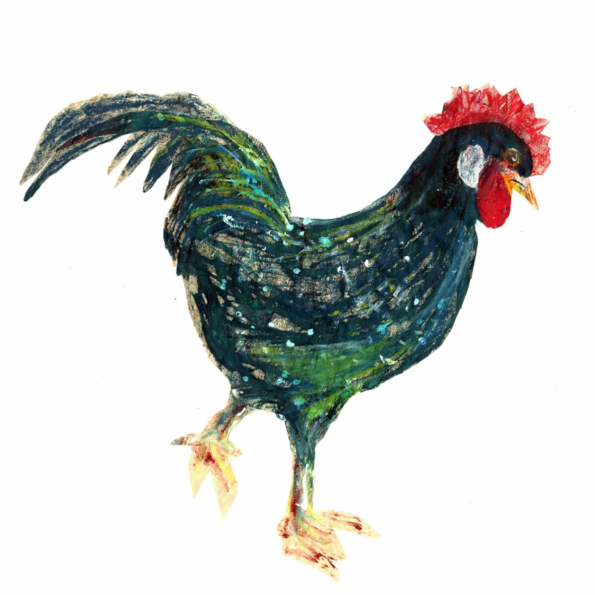 Artists on Cards Ltd 2d8aa77383344e39a748d1085b1e7d66 Rooster Art Print – “Green Lenny” (Framed or Unframed)  