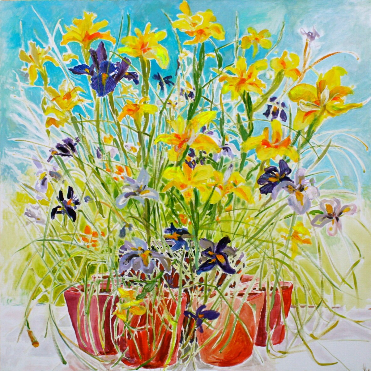 Artists on Cards Ltd b40325066931495598242a4ade0bbe60-1 Flag Irises – Susan Horsfield Fine Art Print