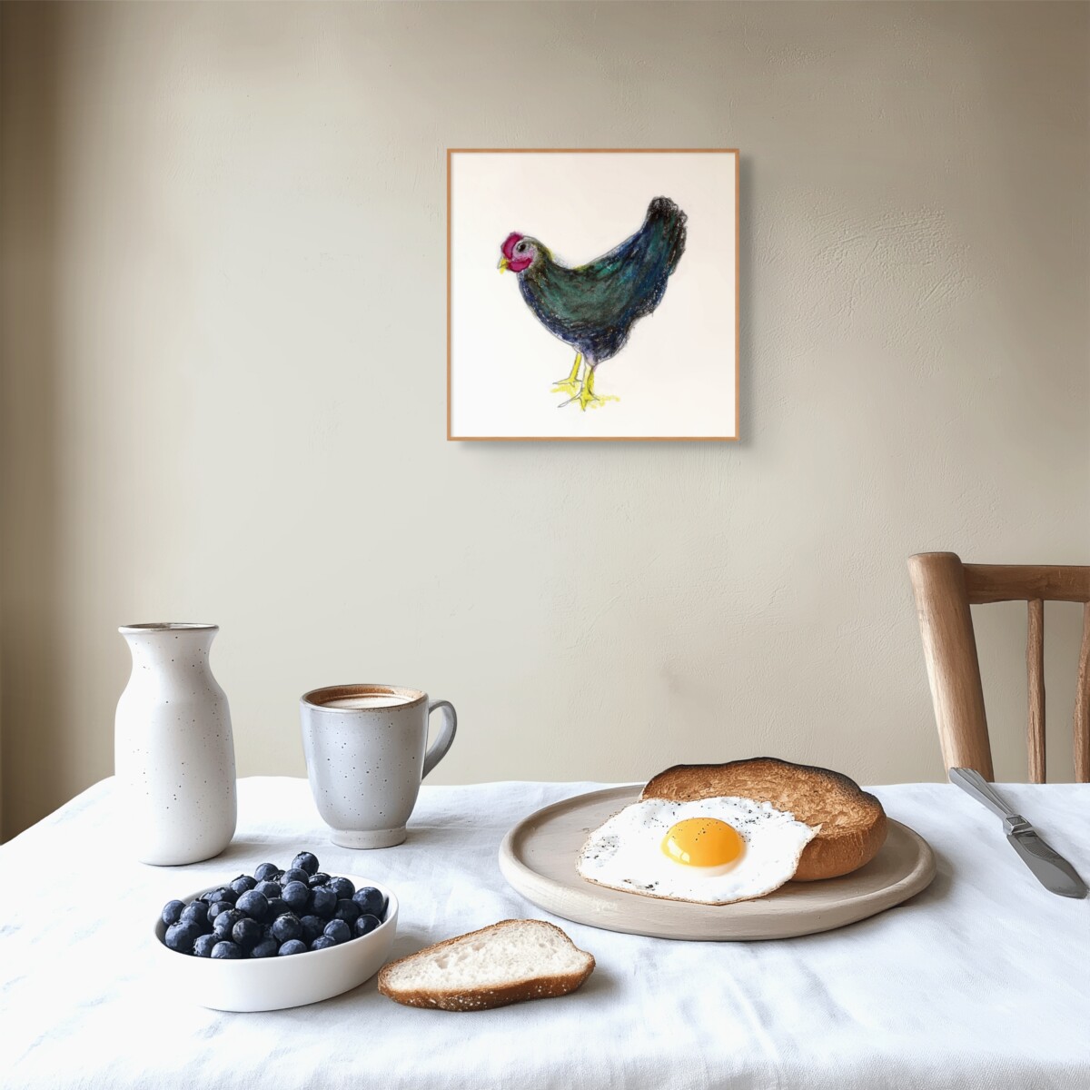 Midnight Hen – Kitchen Wall Art Print - Image 3