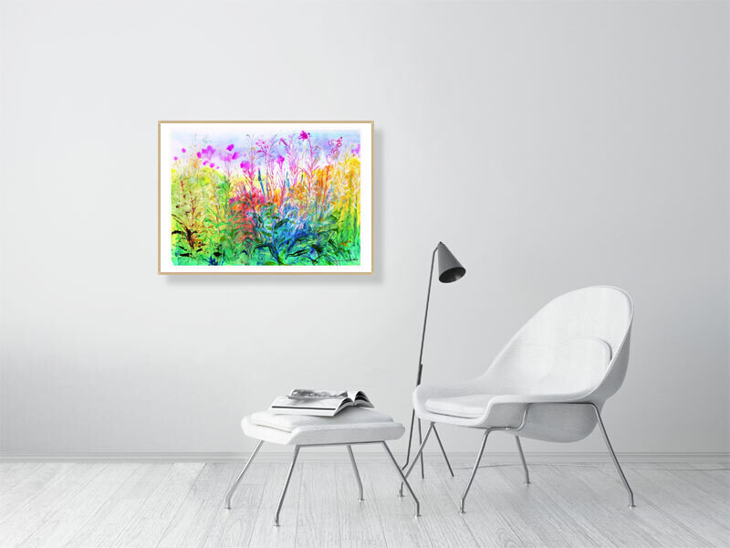 Artists on Cards Ltd d342087361db4833bb855d9583afd4b4 Seeding Willow Herb Framed Print – Expressive Botanical Watercolour by Susan Horsfield