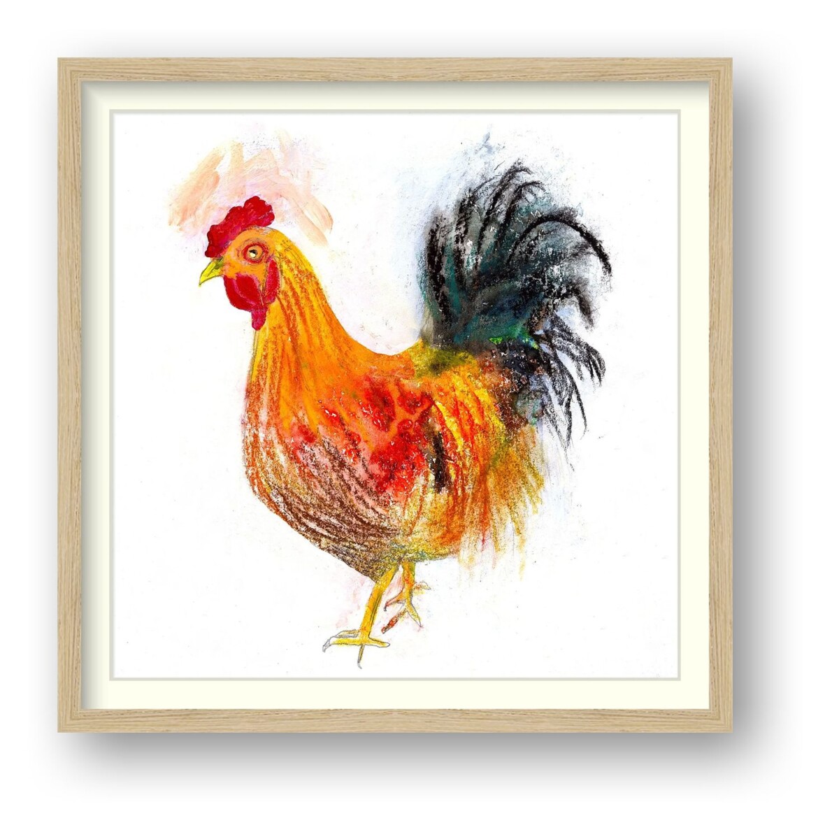 Golden Cockerel mounted and framed print by Susan Horsfield