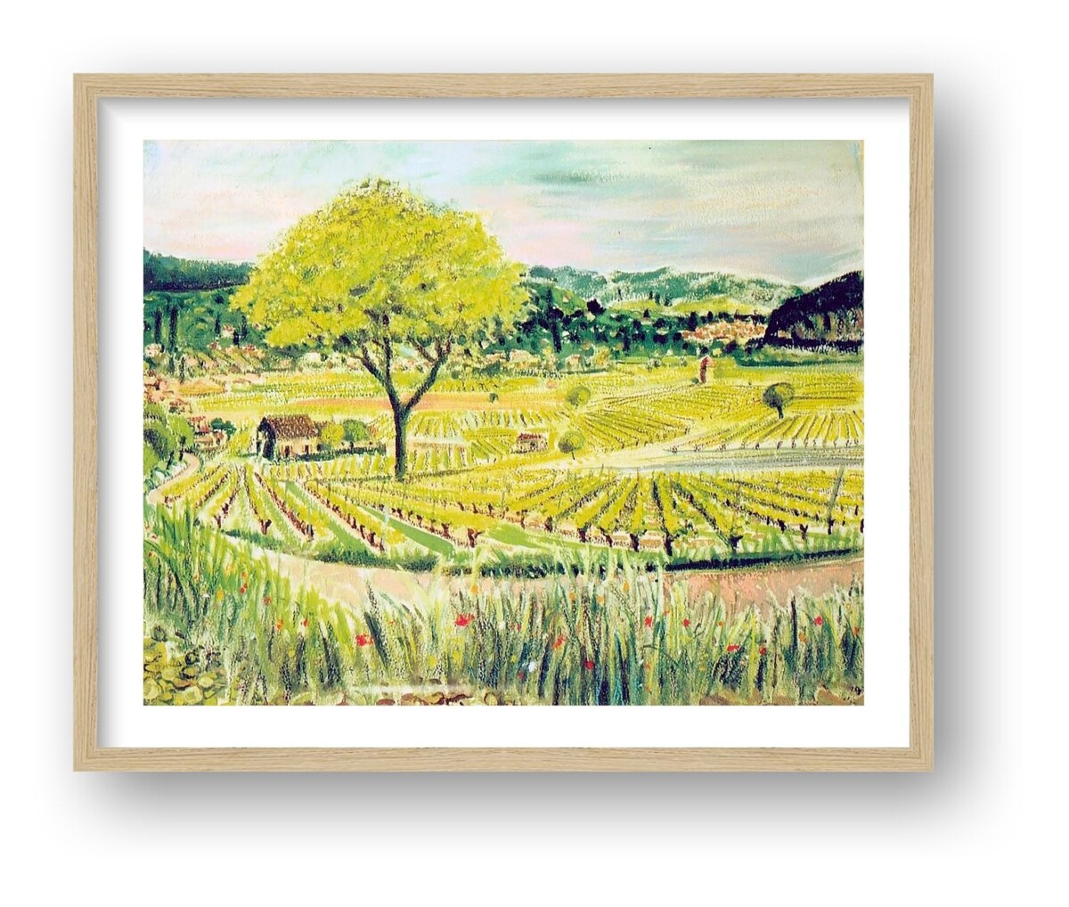 Artists on Cards Ltd 566dc513-b979-45e5-98bf-4c5e3dac7f54 Sunlit Vineyards, St Juliet, Lot Valley- Framed Landscape GiClee Print