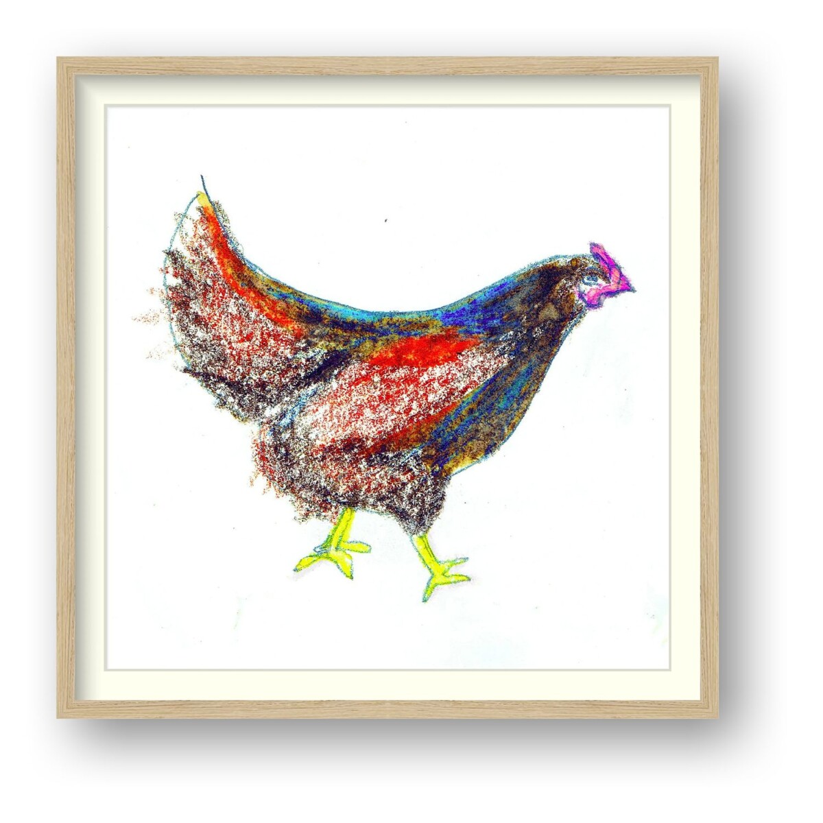 Artists on Cards Ltd 7b82fd85-0bb6-4e7d-8c0b-90d190d1cec8 Painterly Hen Framed Giclée Print – Susan Horsfield  
