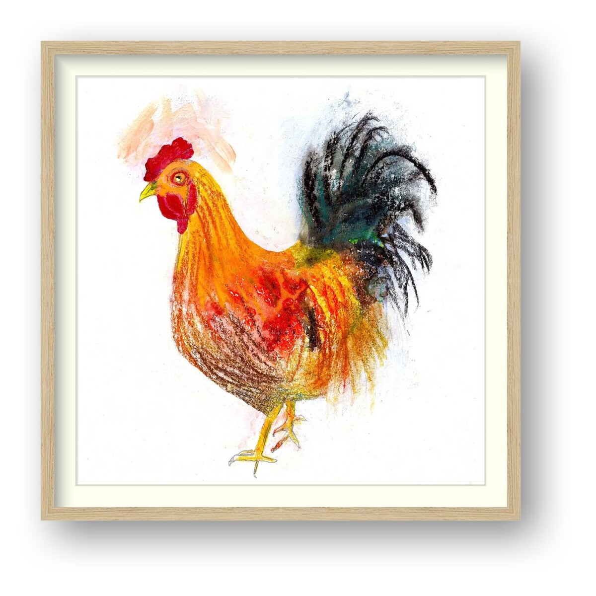 Artists on Cards Ltd 8e80e1ad-2e67-4cf1-829b-2a1e5a166cf0 Golden Cockerel Framed Giclée Print – Susan Horsfield