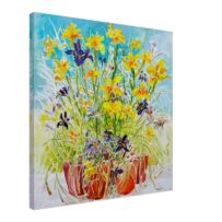 Flag Irises Canvas Print – Botanical Floral Wall Art – 60 × 60 cm
