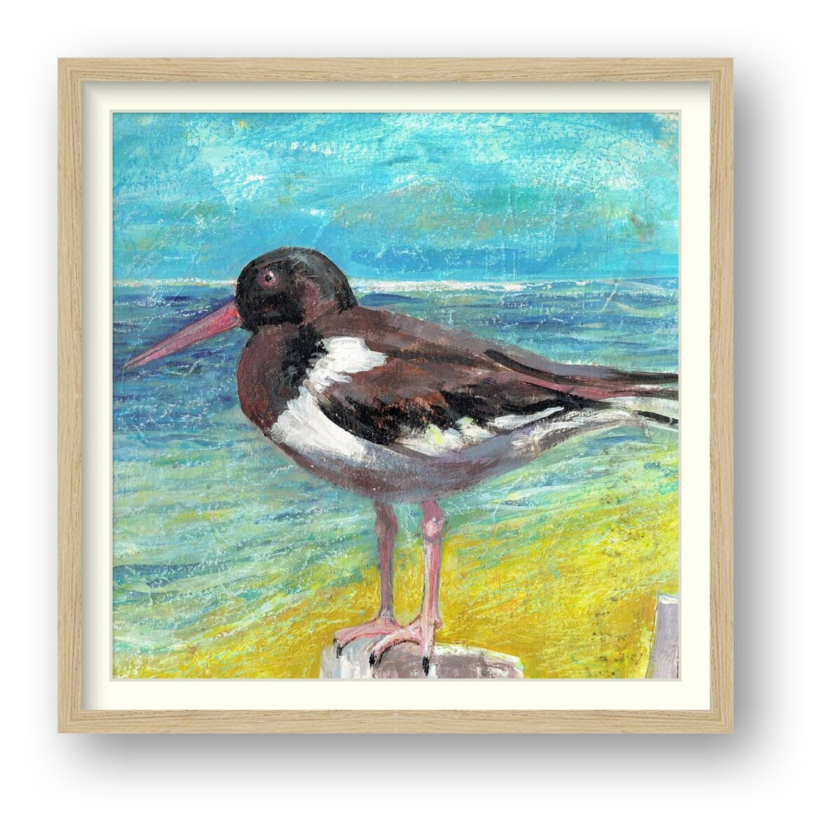 Artists on Cards Ltd b4fbaeef-b9e2-474a-9c79-1b067646ece6-1 The Oystercatcher – Framed Giclée Coastal Bird Art Print