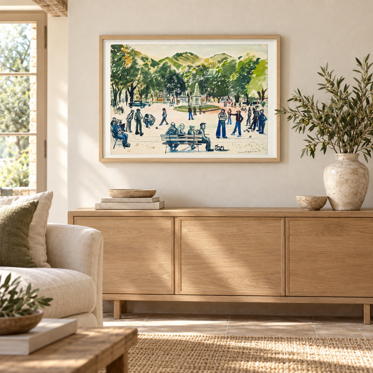 Pétanque, Ardèche, France – Framed Giclée Print - Image 5