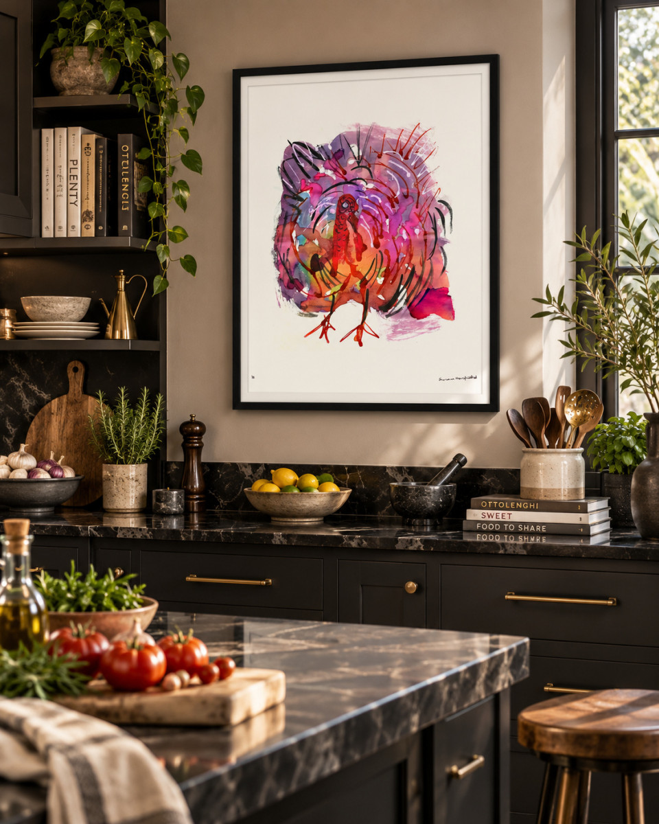 Plucky Turkey – Colourful Turkey Art Print by Susan Horsfield - Image 2