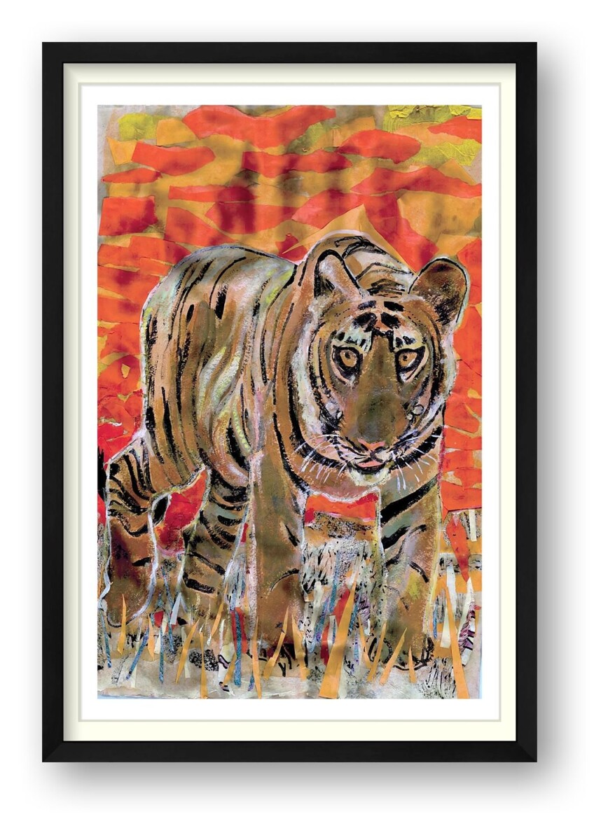 Artists on Cards Ltd a44f61ed-3067-4be4-b16e-523ceda4f1ca-1 Tiger Collage – Framed or Unframed Giclée Print