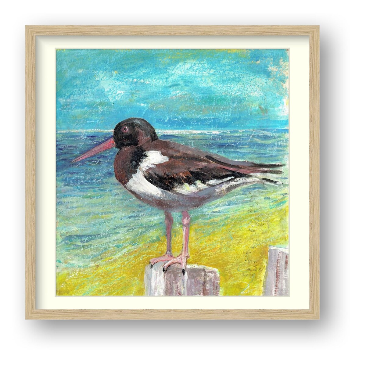 Artists on Cards Ltd ec818054-3b12-49ea-a60a-3242b8c3f3fb The Oystercatcher – Framed Giclée Coastal Bird Art Print